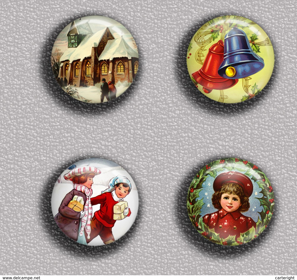 Christmas BADGE BUTTON PIN SET 1 (1inch/25mm Diameter) 35 DIFF - Natale