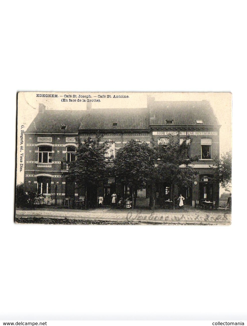 1 Oude Postkaart   EDEGEM  Café St. Joseph  Café St. Antoine Uitg. Bongartz 1908 - Edegem