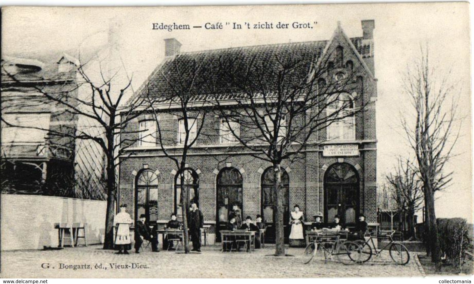 1 Oude Postkaart   EDEGEM   Edeghem   Café In't Zicht Der Grot  Uitg   Bongartz    1905 - Edegem
