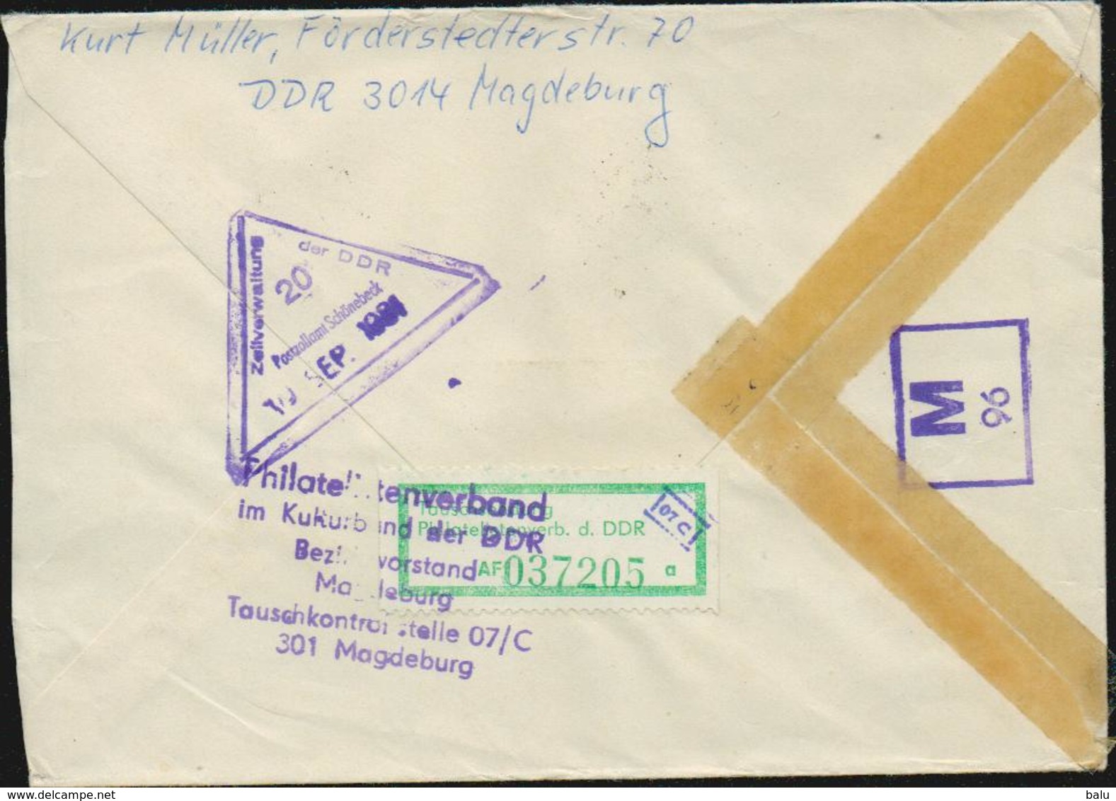 DDR 1980 Michel 2516-2519 Interflug Viererblock Auf Einschreiben R-Brief Von Magdeburg Nach Neuss, 2 Scans!! - Briefe U. Dokumente