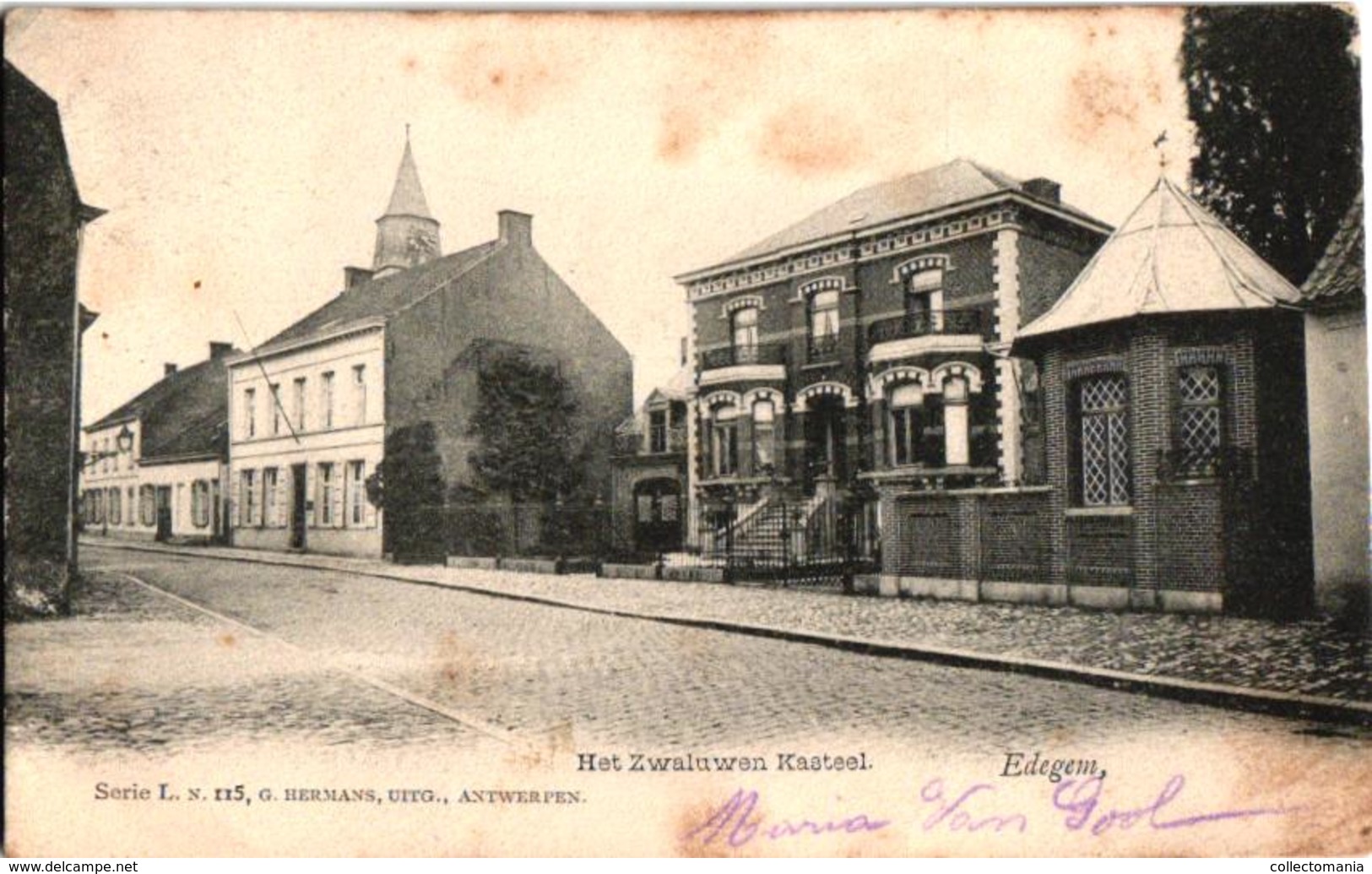 1 Oude Postkaart   EDEGEM   Edeghem  Het Zwaluwen Kasteel    Drie Eikenstr   Uitg.  Hermans N°115 - Edegem