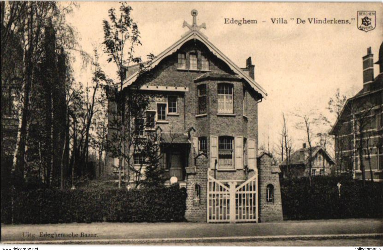 3 Oude Postkaarten   EDEGEM  Edeghem  Villa De Vlinderkens   Uitg.   Bongartz 1907  Zicht In Den Hof - Edegem