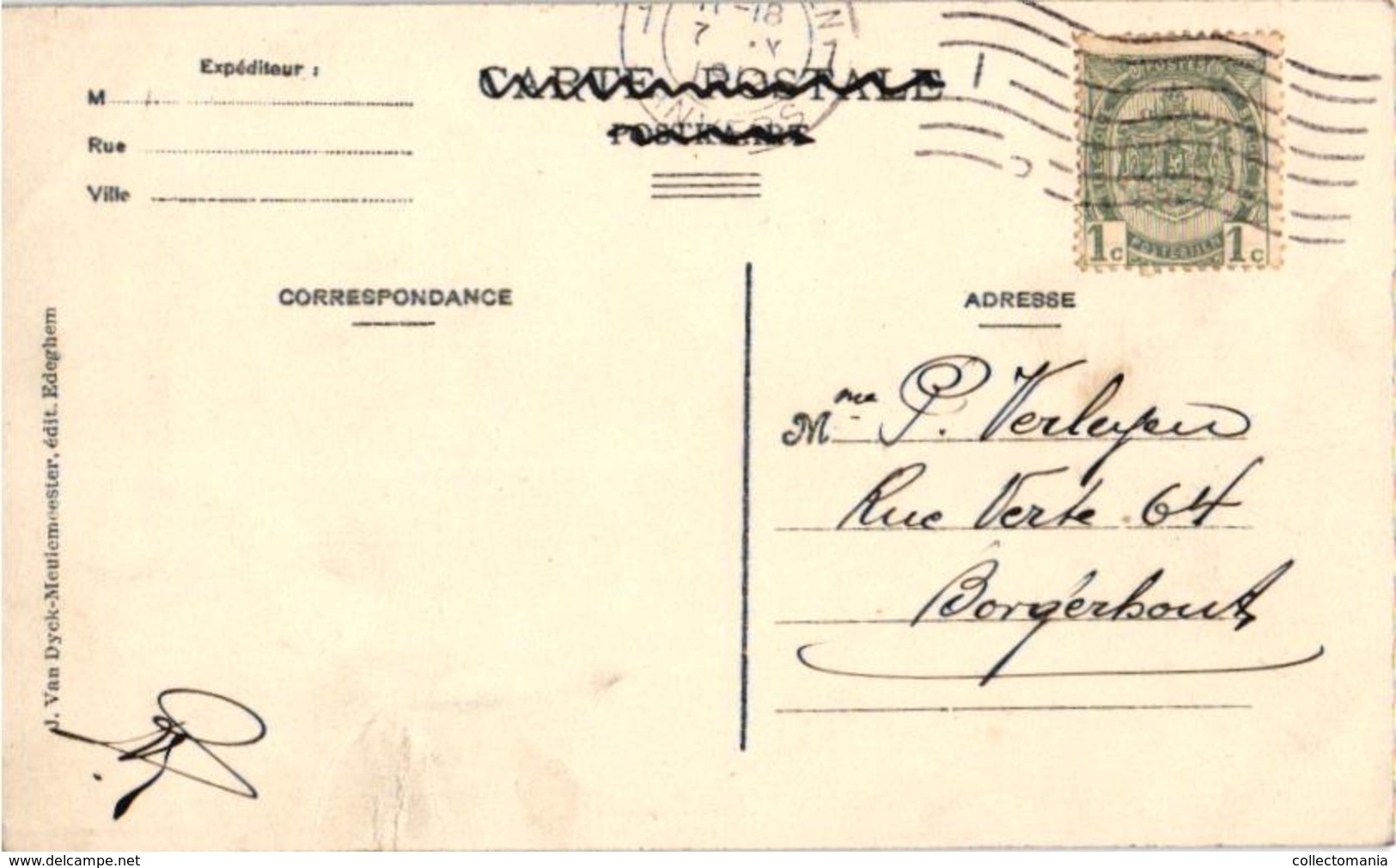 3 Oude Postkaarten   EDEGEM  Edeghem  Villa De Vlinderkens   Uitg.   Bongartz 1907  Zicht In Den Hof - Edegem