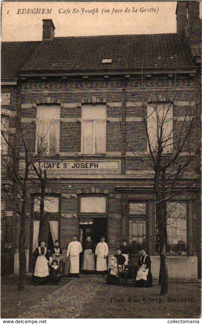 1 Oude Postkaart   EDEGEM  Edeghem   Café St. Joseph   Hovestraat     Uitg. Jacobs - Edegem