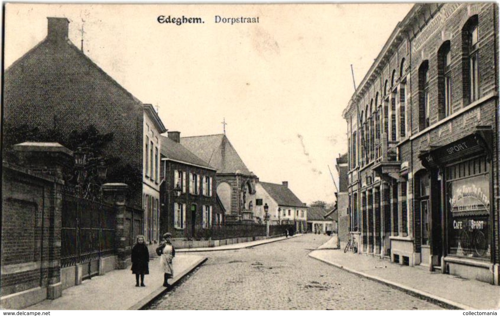 2 Oude Postkaarten      EDEGEM  Edeghem   Dorpstraat    1912 - Edegem