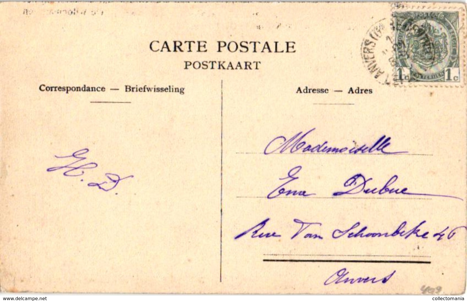 2 Oude Postkaarten      EDEGEM  Edeghem   Dorpstraat    1912 - Edegem