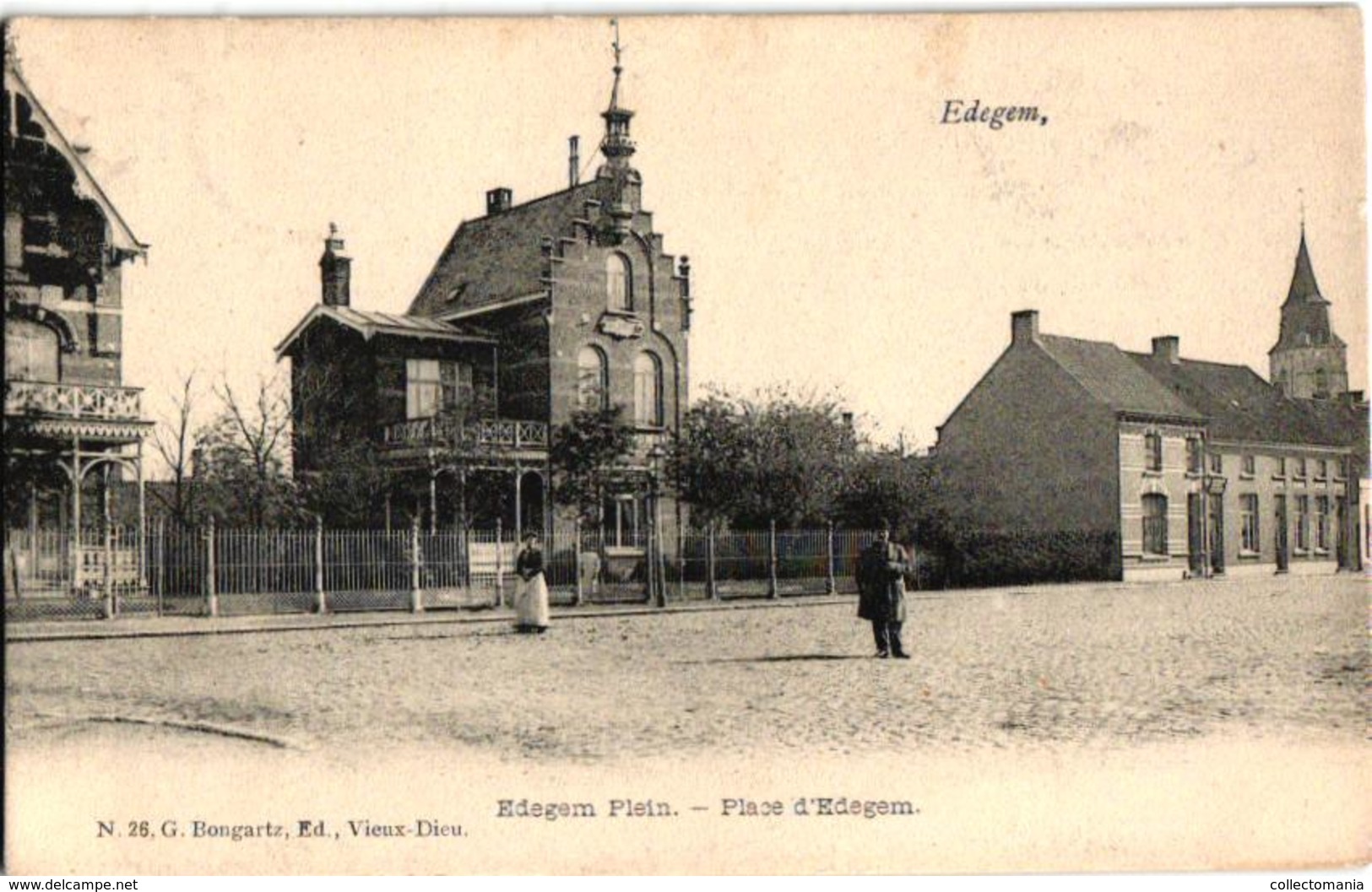 2 Oude Postkaarten  1920 1921 Villas  EDEGEM  Edeghem   Edegem Plein Uitg.  Bongartz N°26 - Edegem