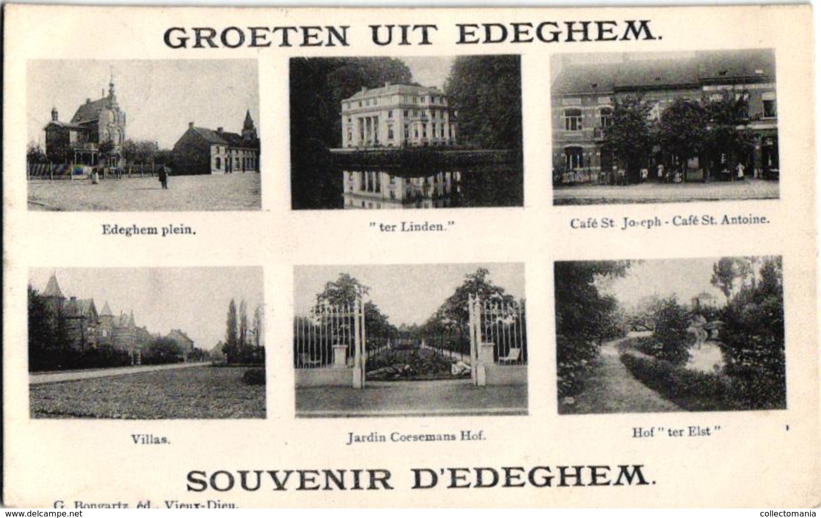 3 Oude Postkaarten      EDEGEM  Edeghem   Hovestraat Hovesche  1923  Hof 1905 Hermans N°112 Souvenir   Bongartz - Edegem