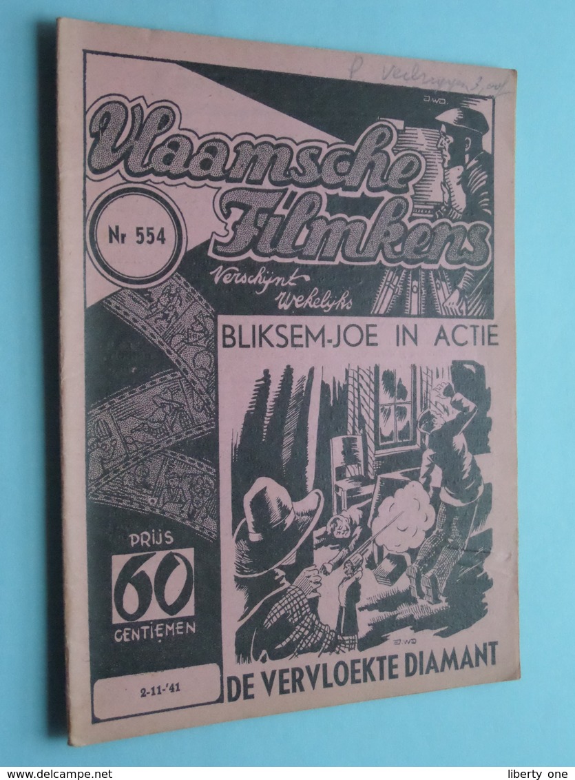 VLAAMSCHE FILMKENS ( Nr. 554 ) 2-11-'41 : BLIKSEM-JOE In Actie - De Vervloekte Diamant ! - Juniors