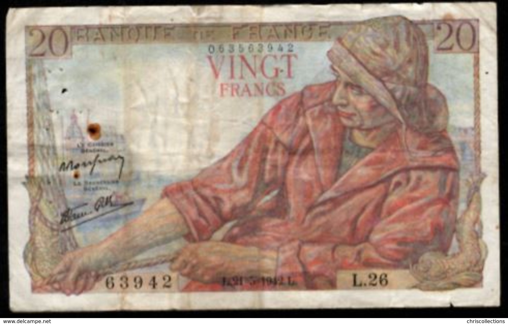 20 FRANCS PÊCHEUR 21.5.1942 F:13/2 - 20 F 1942-1950 ''Pêcheur''