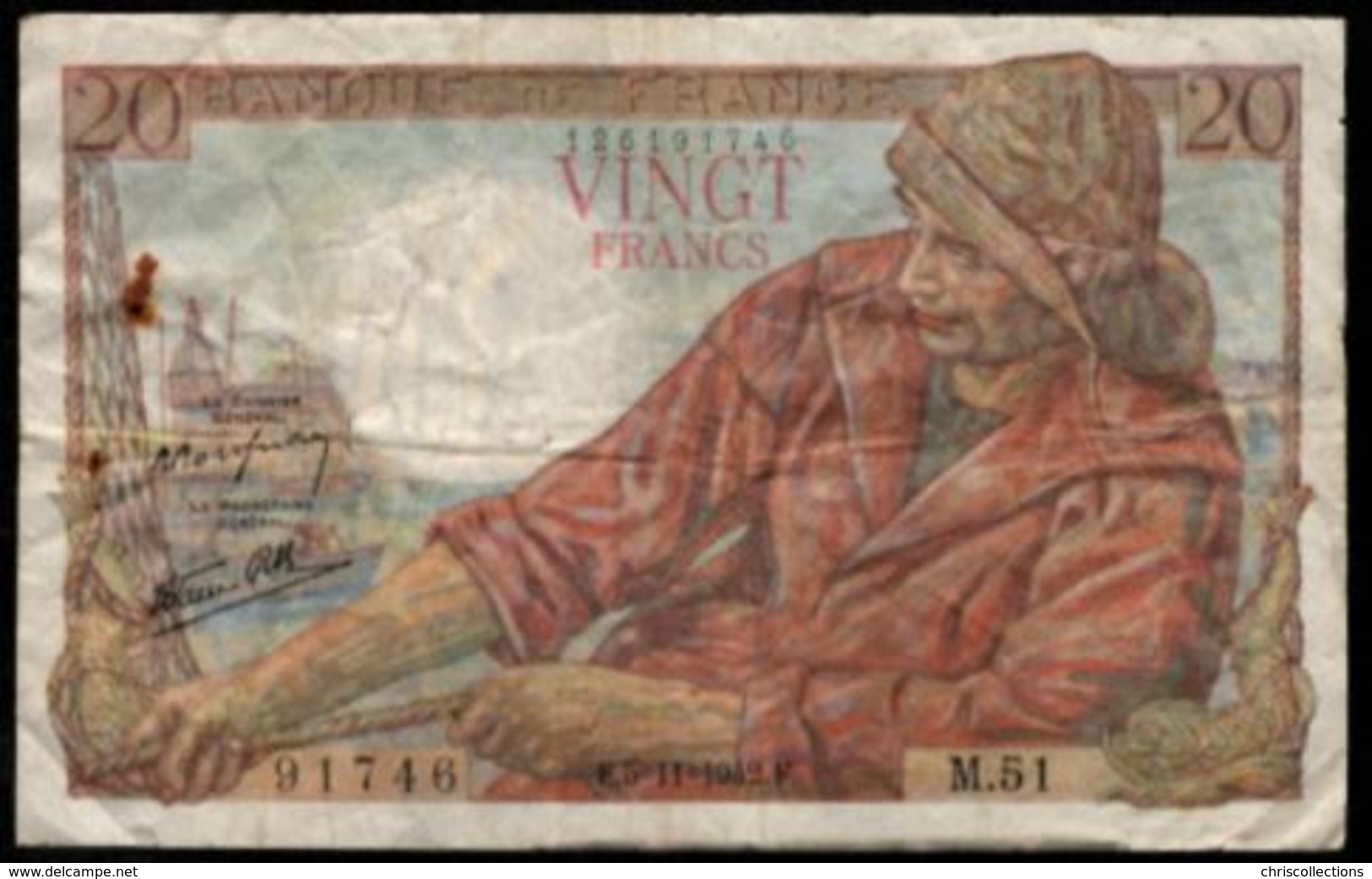 20 FRANCS PÊCHEUR 5.11.1942 F:13/4 - 20 F 1942-1950 ''Pêcheur''