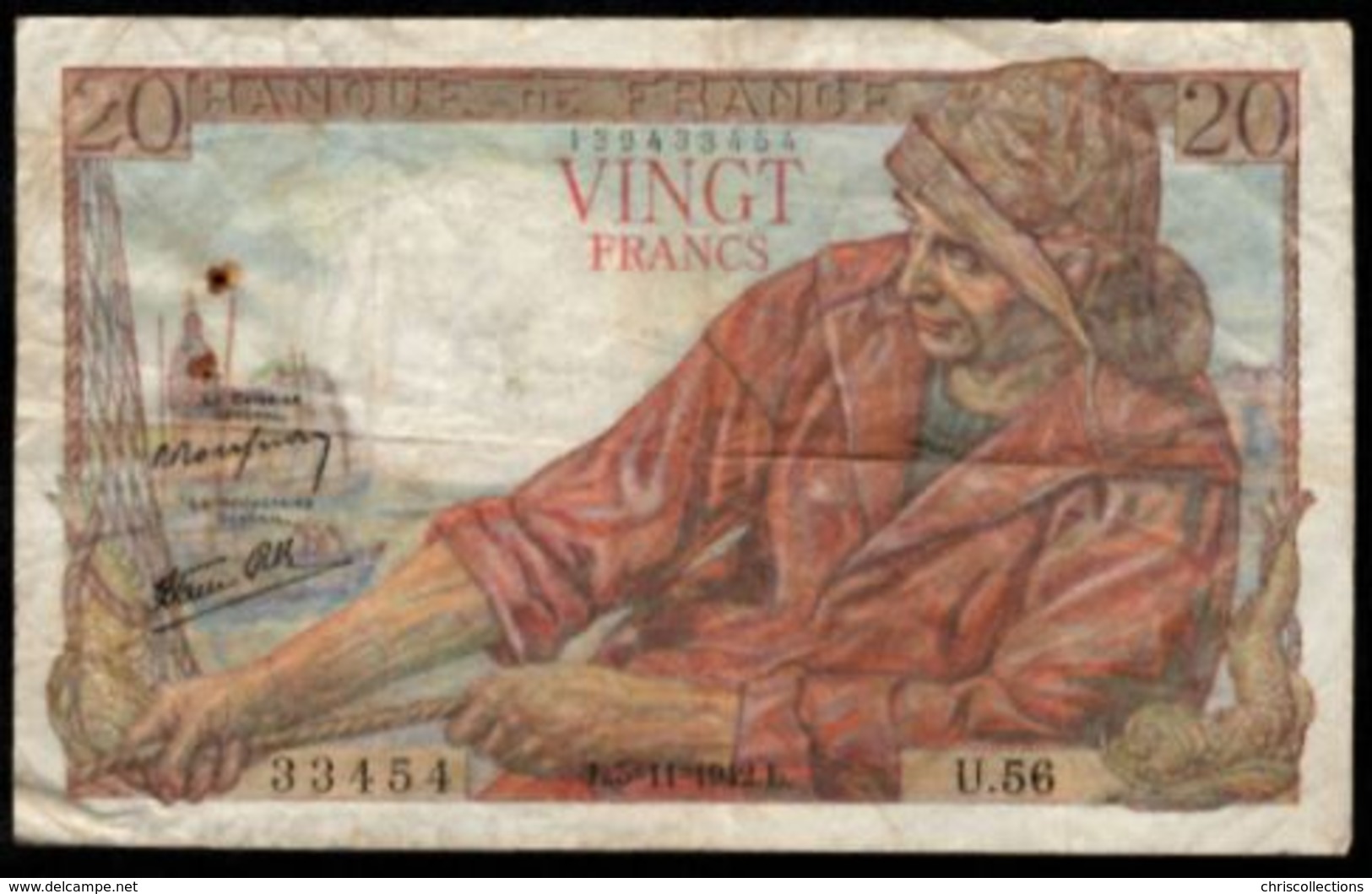 20 FRANCS PÊCHEUR 5.11.1942 F:13/4 - 20 F 1942-1950 ''Pêcheur''