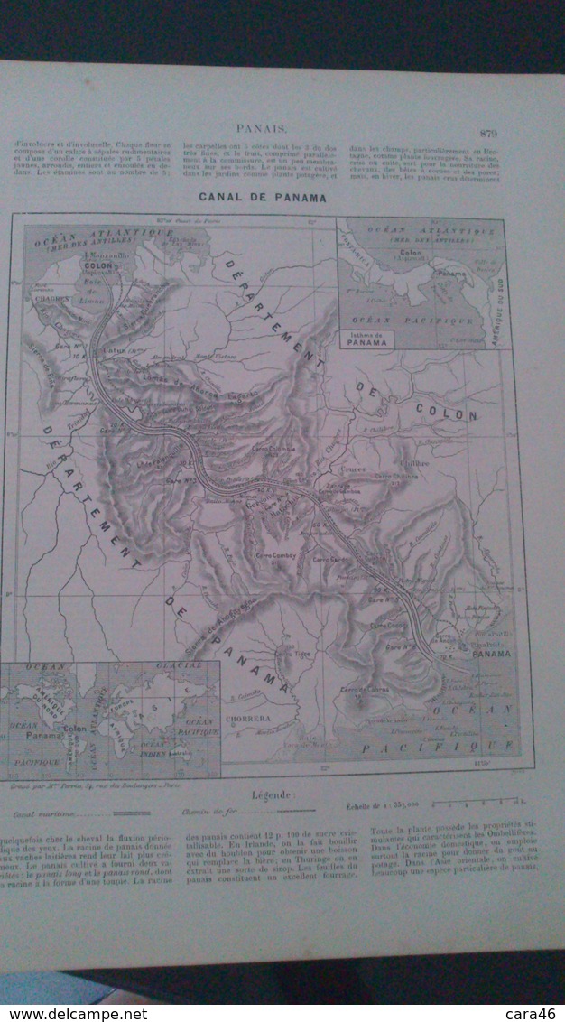 AFFICHE (DESSIN) - CARTE GEOGRAPHIQUE - CANAL DE PANAMA - Afiches