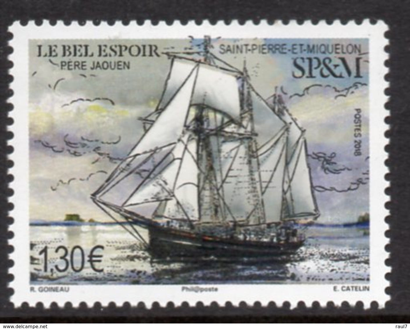 St Pierre Et Miquelon 2018 - Bateau Voilier, Le Bel Espoir - 1val Neufs // Mnh - Neufs