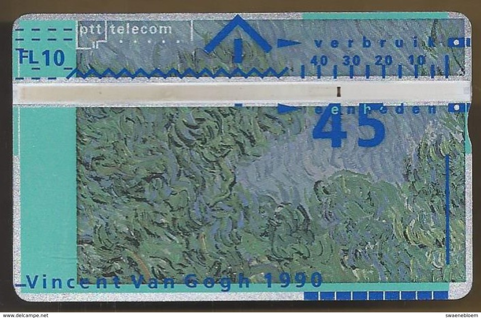 Telefoonkaart.- 006F15327. Nederland. PTT Telecom  Vincent Van Gogh. 45 Eenheden. 10 Gulden. Saint Remy, 1889 - Pubbliche