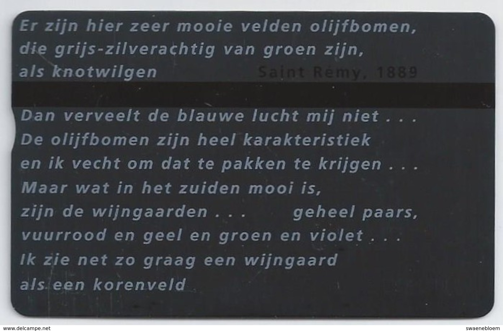 Telefoonkaart.- 006F15327. Nederland. PTT Telecom  Vincent Van Gogh. 45 Eenheden. 10 Gulden. Saint Remy, 1889 - Publiques