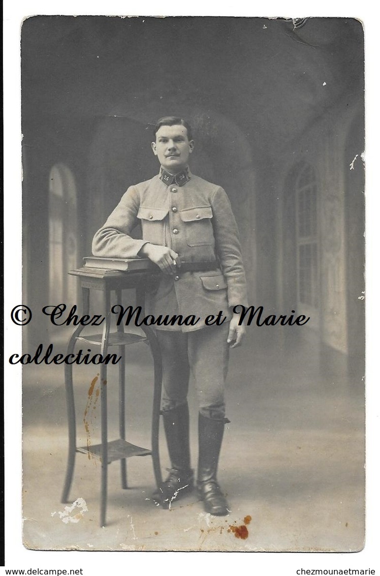 24 EME REGIMENT - CARTE PHOTO MILITAIRE - Personnages