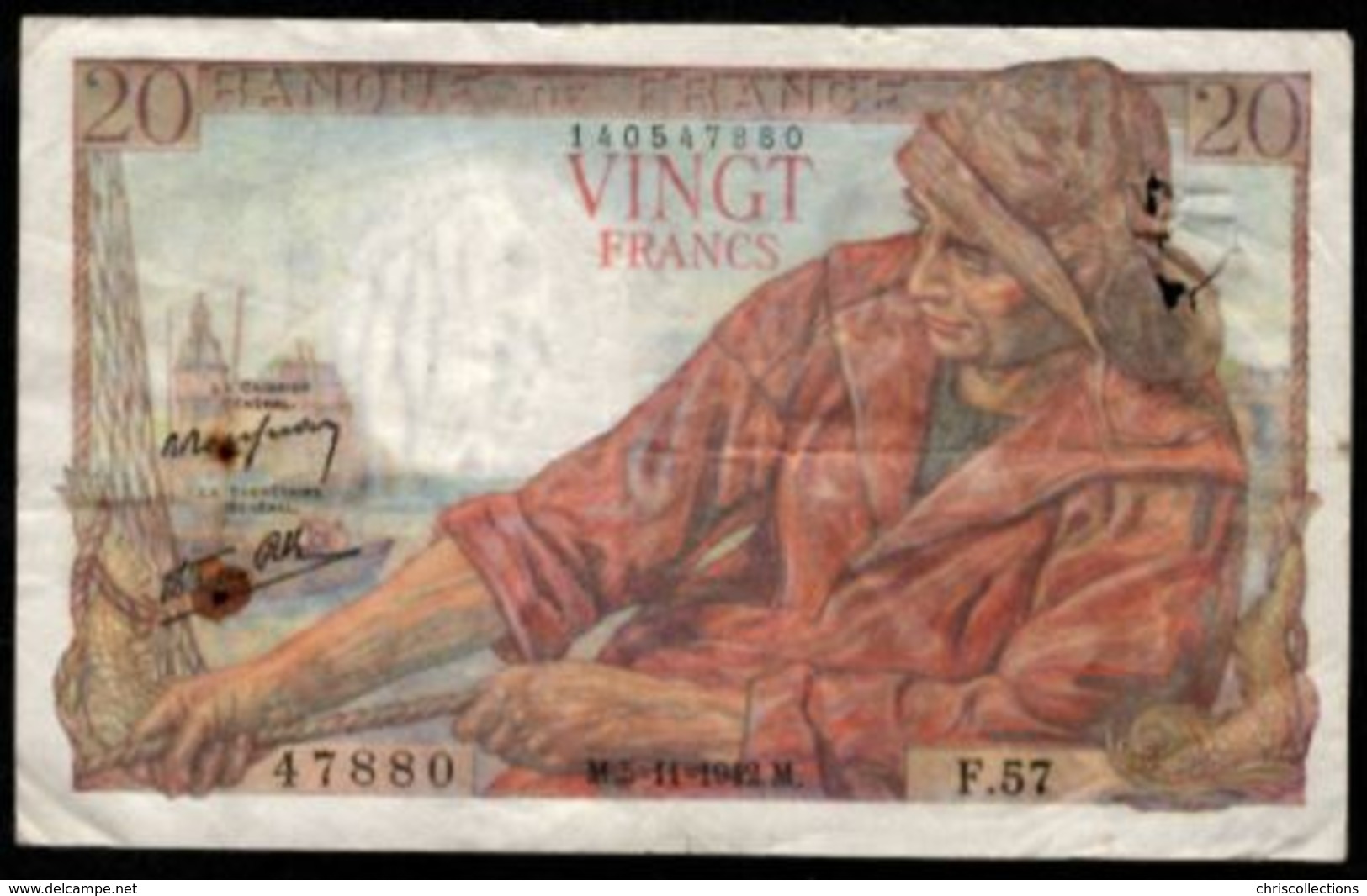 20 FRANCS PÊCHEUR 5.11.1942 F:13/4 - 20 F 1942-1950 ''Pêcheur''