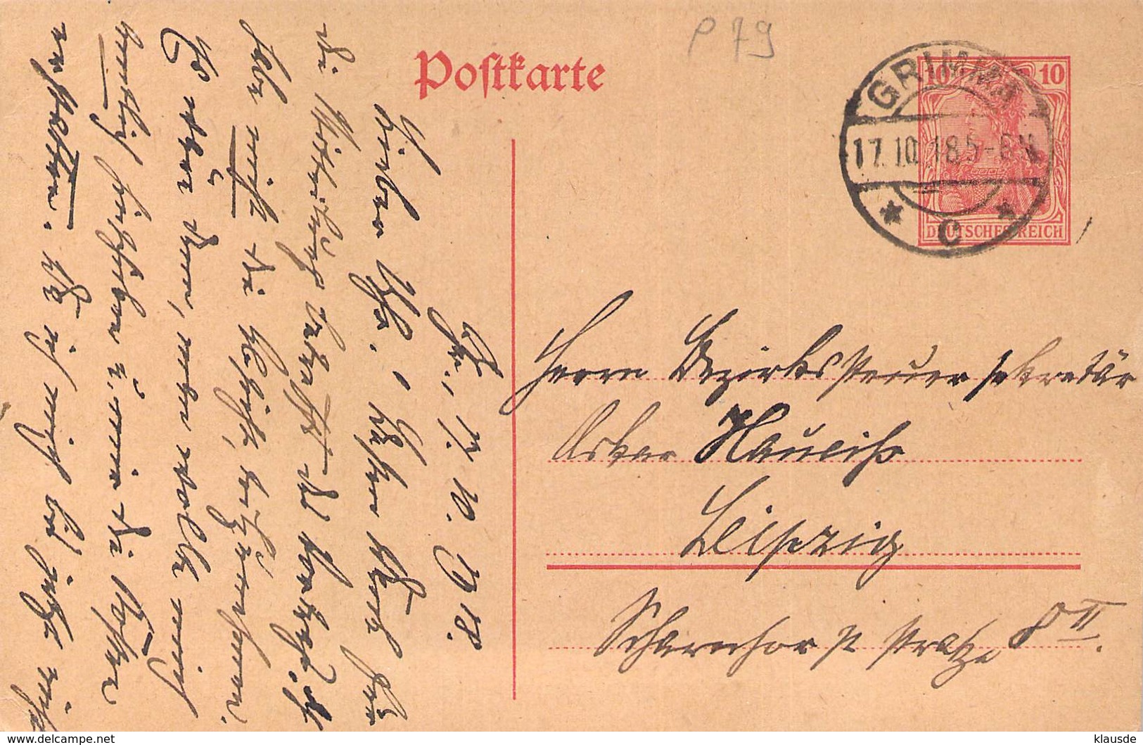P79 Deutsches Reich 1918 - Cartes Postales