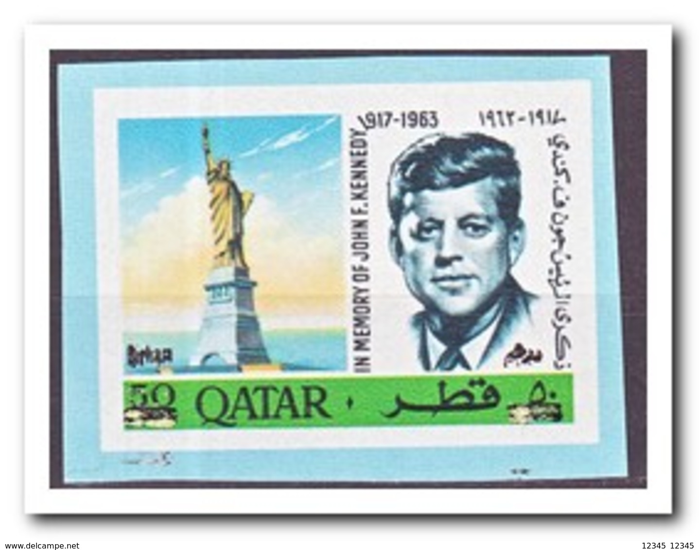 Qatar 1966, Postfris MNH, John F. Kennedy ( Imperf. With Overprint From Block ) - Qatar
