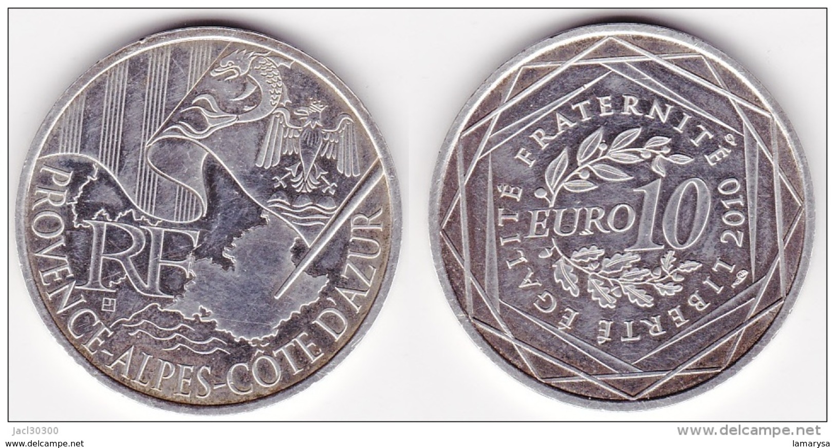 PIÈCE DE MONNAIE De 10 EURO Argent De 2010 Provence Alpes Côte D'Azur Monnaie De France -Tirage : 100 000 - (voir Scan) - France