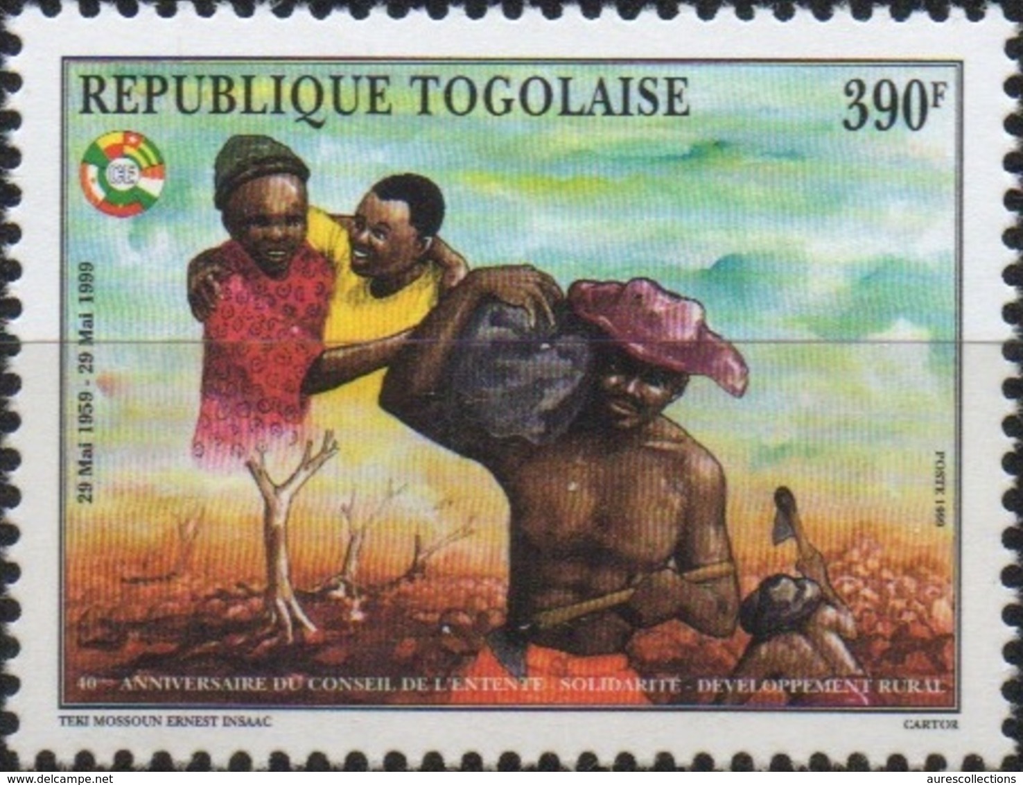 TOGO 1999 JOINT ISSUE 390F 390 F - TWIN ISSUE - CONSEIL DE L'ENTENTE - EMISSION CONJOINTE -  RARE - MNH - Emissions Communes