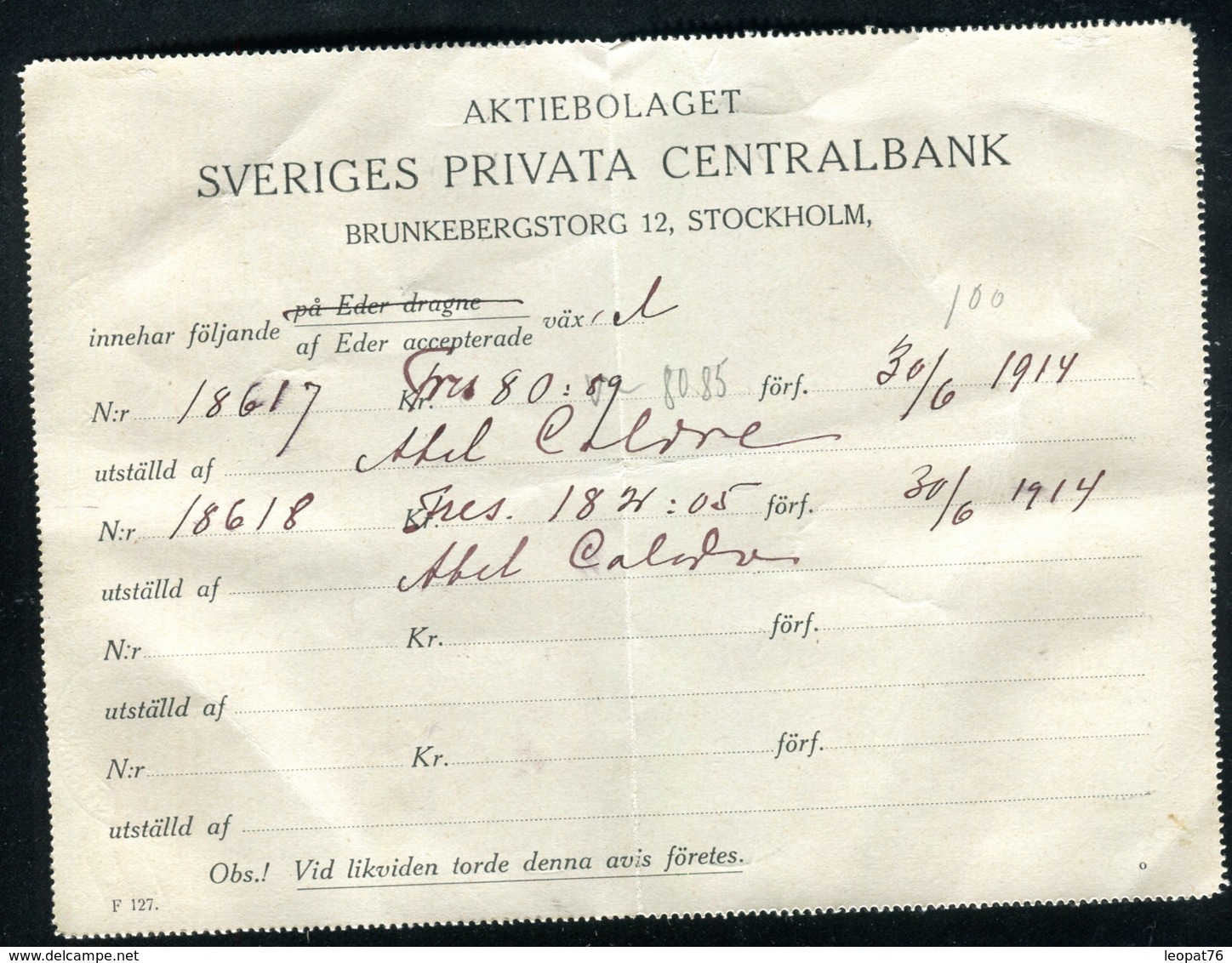 SUÈDE - Entier Postal ( Repiquage Commerciale ) De Stockholm Pour Stockholm En 1914 - Entiers Postaux