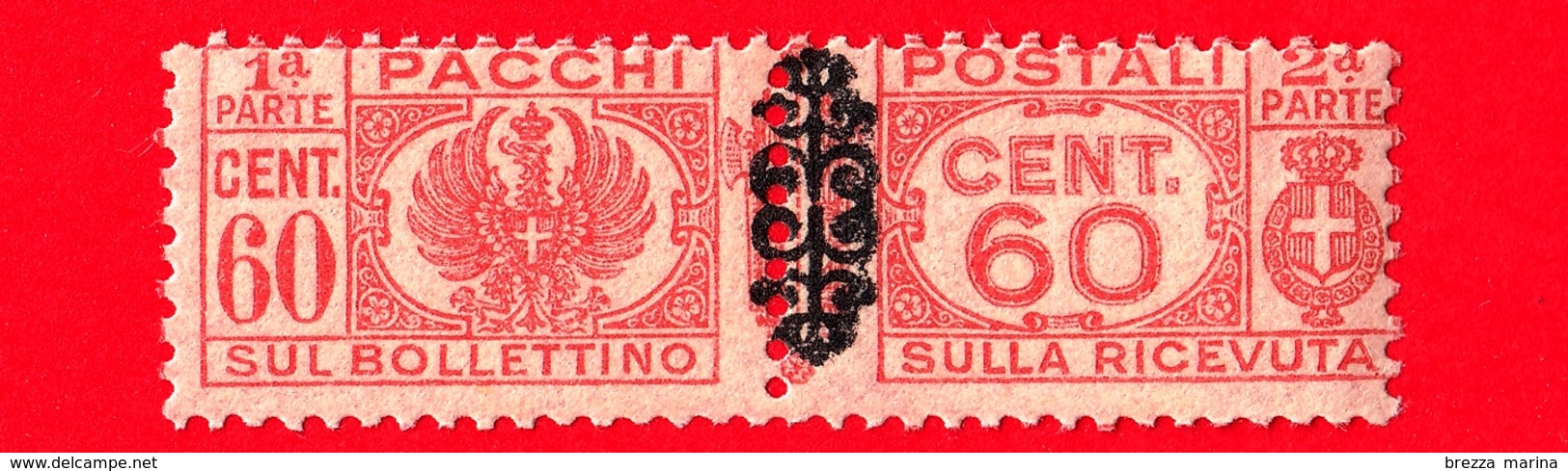 Nuovo - MNH - ITALIA - 1945 - Pacchi Postali - Due Sezioni, Fascio Littorio Soprastampato Con Fregi - Aquila - 60 - Postal Parcels