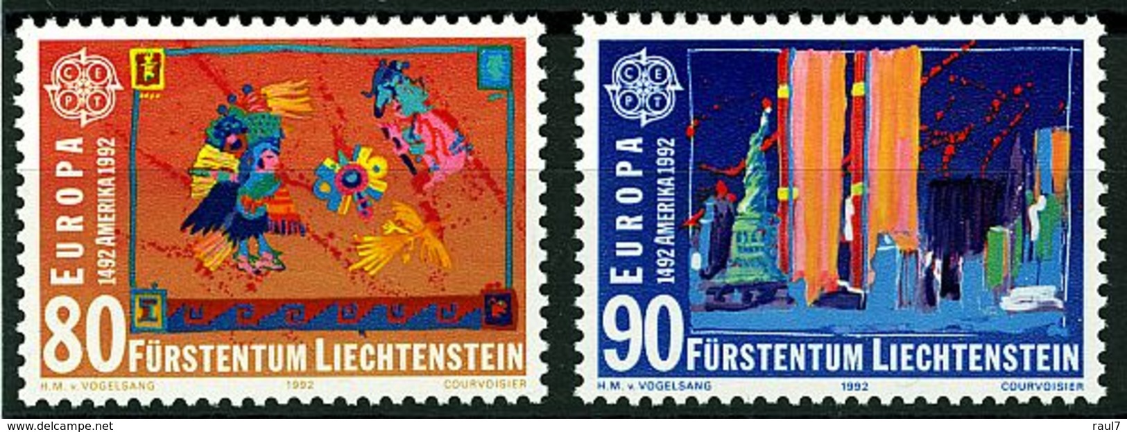 EUROPA-CEPT 1992 - Liechtenstein - 2 Val Neufs // Mnh // Ch. Colomb - 1992