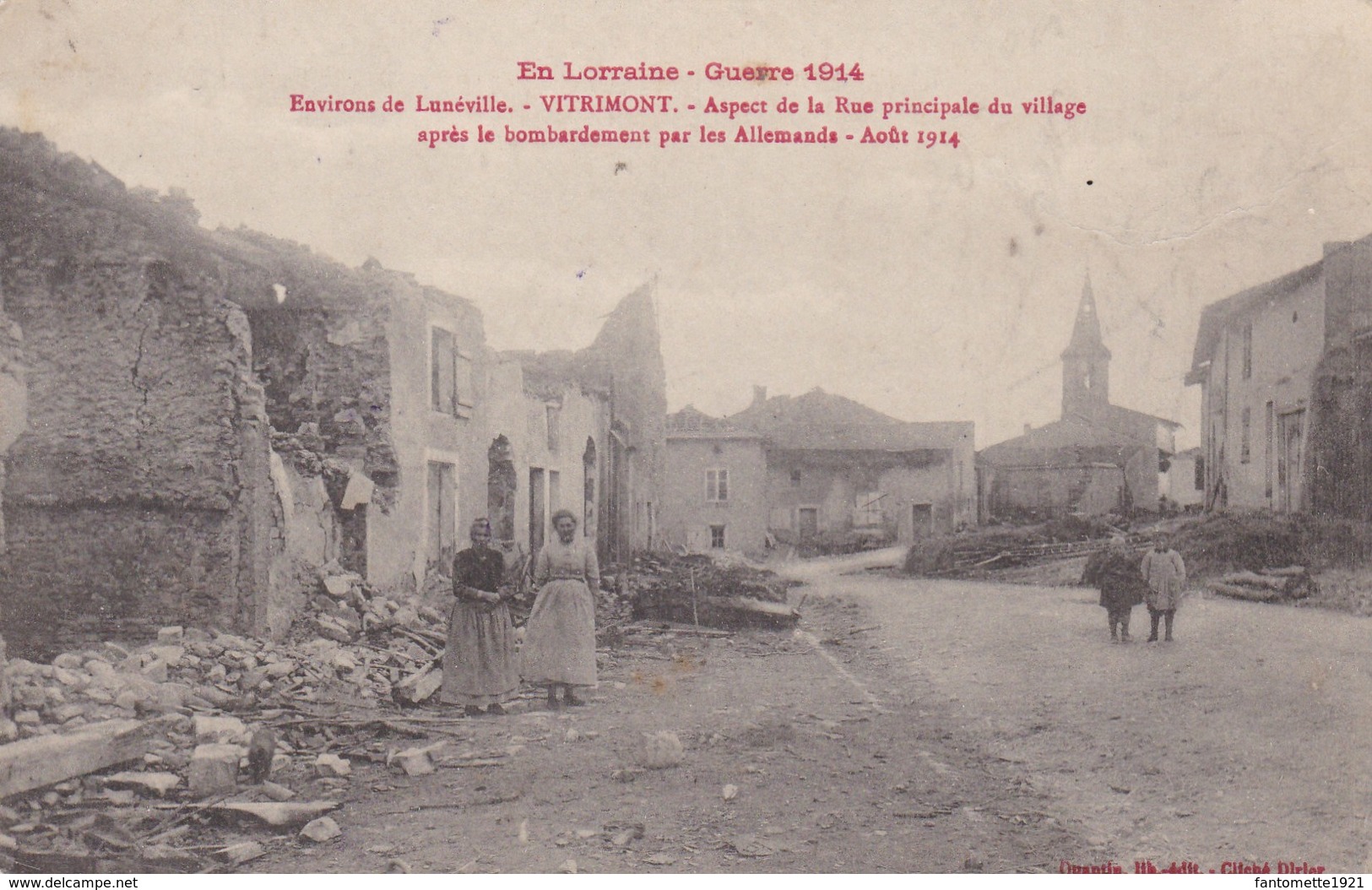 VITRIMONT LA RUE PRINCIPALE APRES LES BOMBARDEMENTS AOUT 1914 (dil395) - Autres & Non Classés