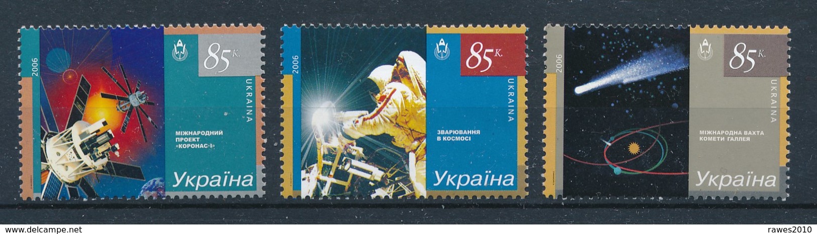 Ukraine 2006 Mi. 782 - 784 Postfr. Weltraum Forschung Satellit Halleyscher Komet Schweißen Im All - Ukraine