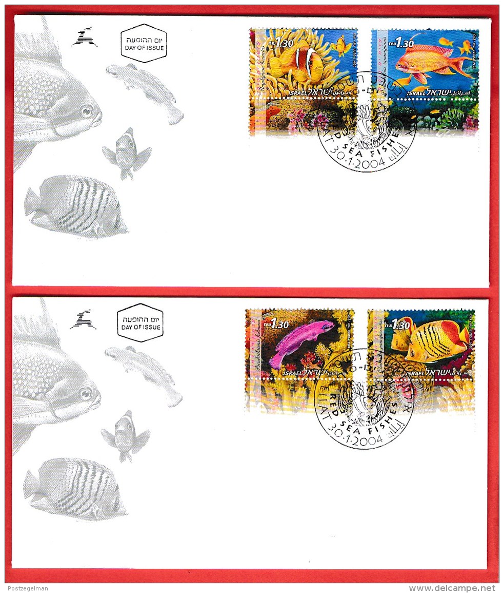 ISRAEL, 2004, Mint First Day Cover , Red Sea Fish,  SG1681-1684,  Scan F3952 - Covers & Documents