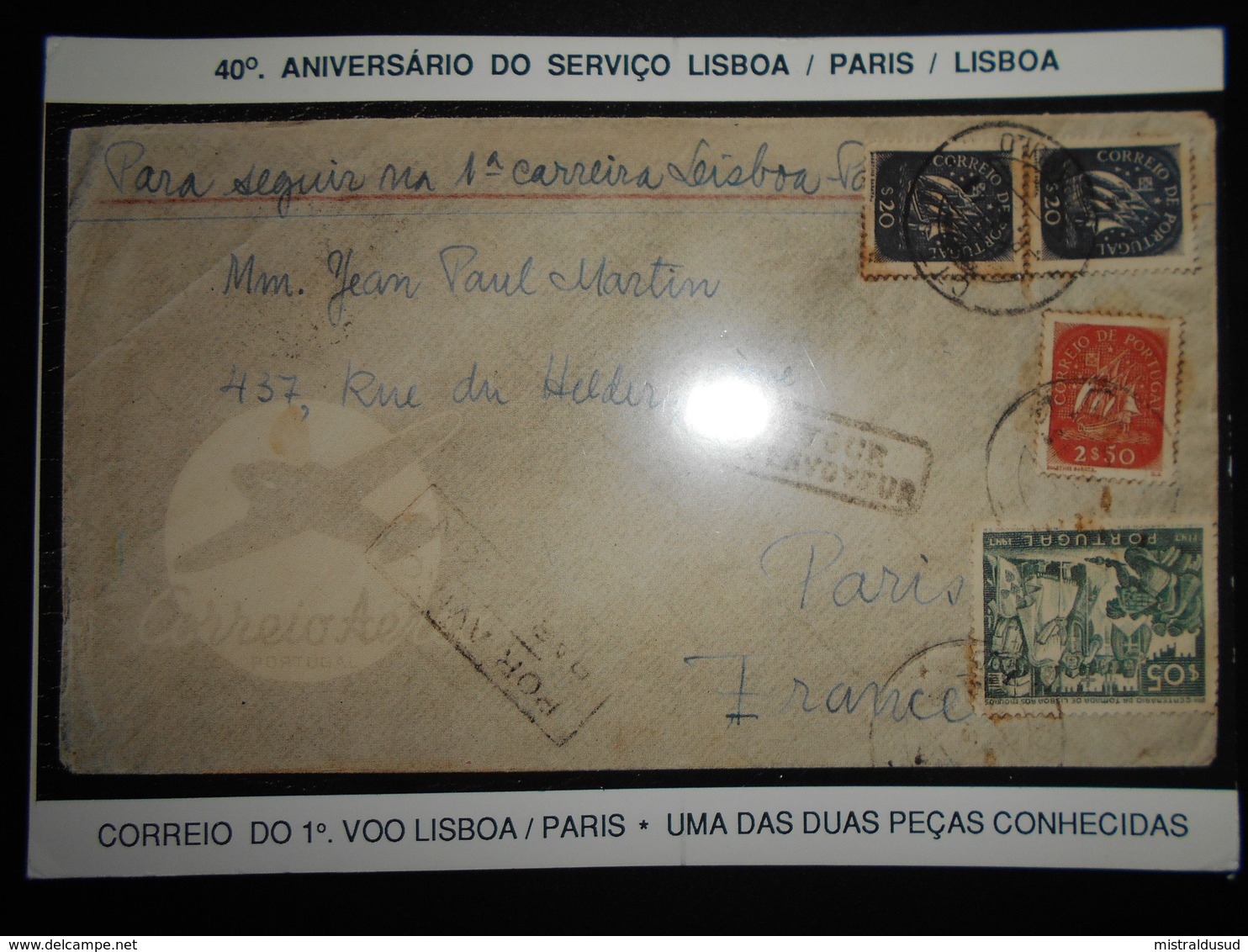 Portugal Carte De Lisboa 1988 Pour Paris , 40 Aniversario Lisboa / Paris - Lettres & Documents