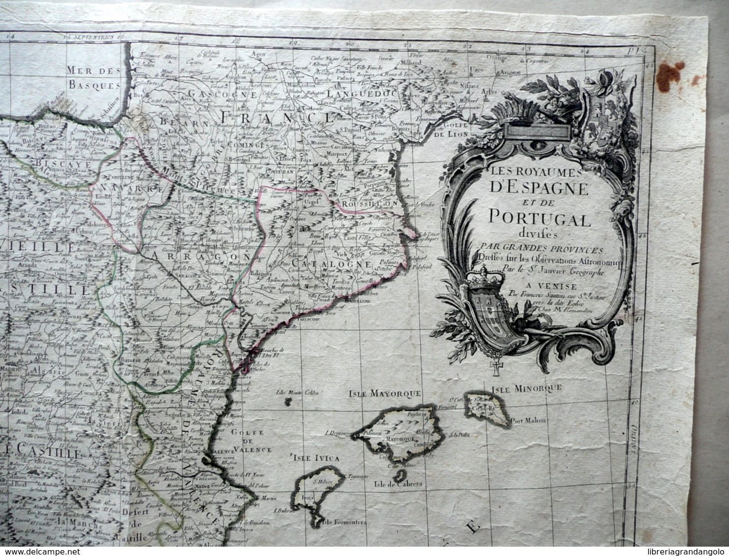 Carta Les Royaumes D'Espagne Et De Portugal F. Santini Remondini Venise 1776-84 - Altri & Non Classificati
