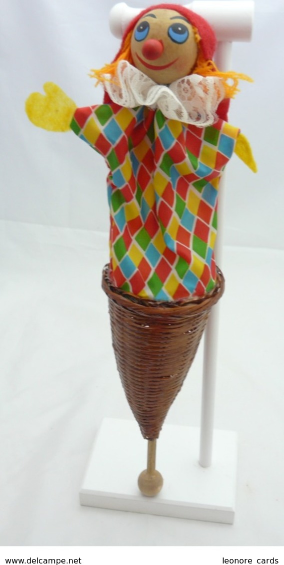 Jeux Et Jouet.marotte.clown.tissu, Feutrine.46 Cm - Other & Unclassified