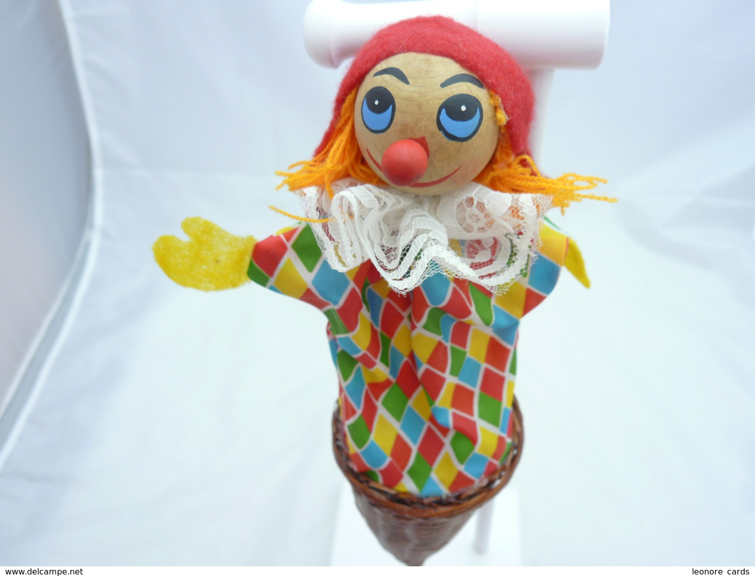 Jeux Et Jouet.marotte.clown.tissu, Feutrine.46 Cm - Other & Unclassified