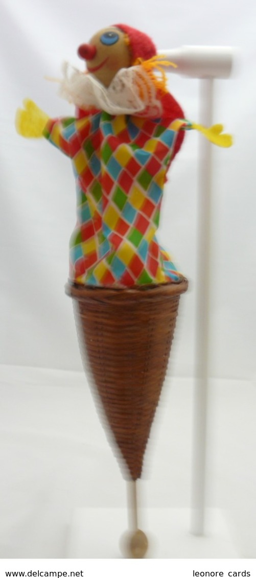 Jeux Et Jouet.marotte.clown.tissu, Feutrine.46 Cm - Other & Unclassified