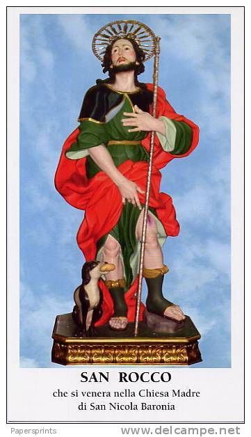 San Nicola (Baronia) - Santino Formato Cartolina SAN ROCCO - PERFETTO D28 - Religión & Esoterismo