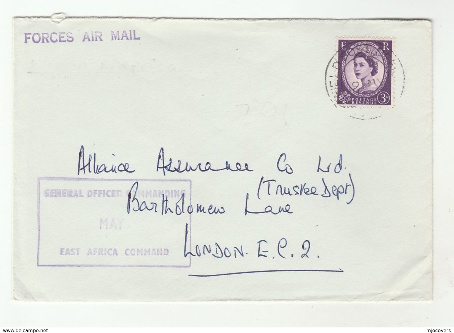 BRITISH FORCES EAST AFRICA COMMAND BFPO 10 Airmail COVER To GB Stamps  Kenya? - Kenya, Uganda & Tanzania
