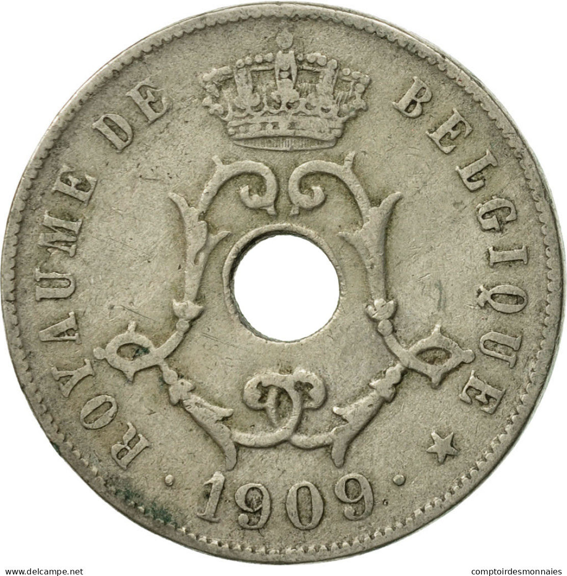 Monnaie, Belgique, 25 Centimes, 1909, TB+, Copper-nickel, KM:62 - 25 Cents