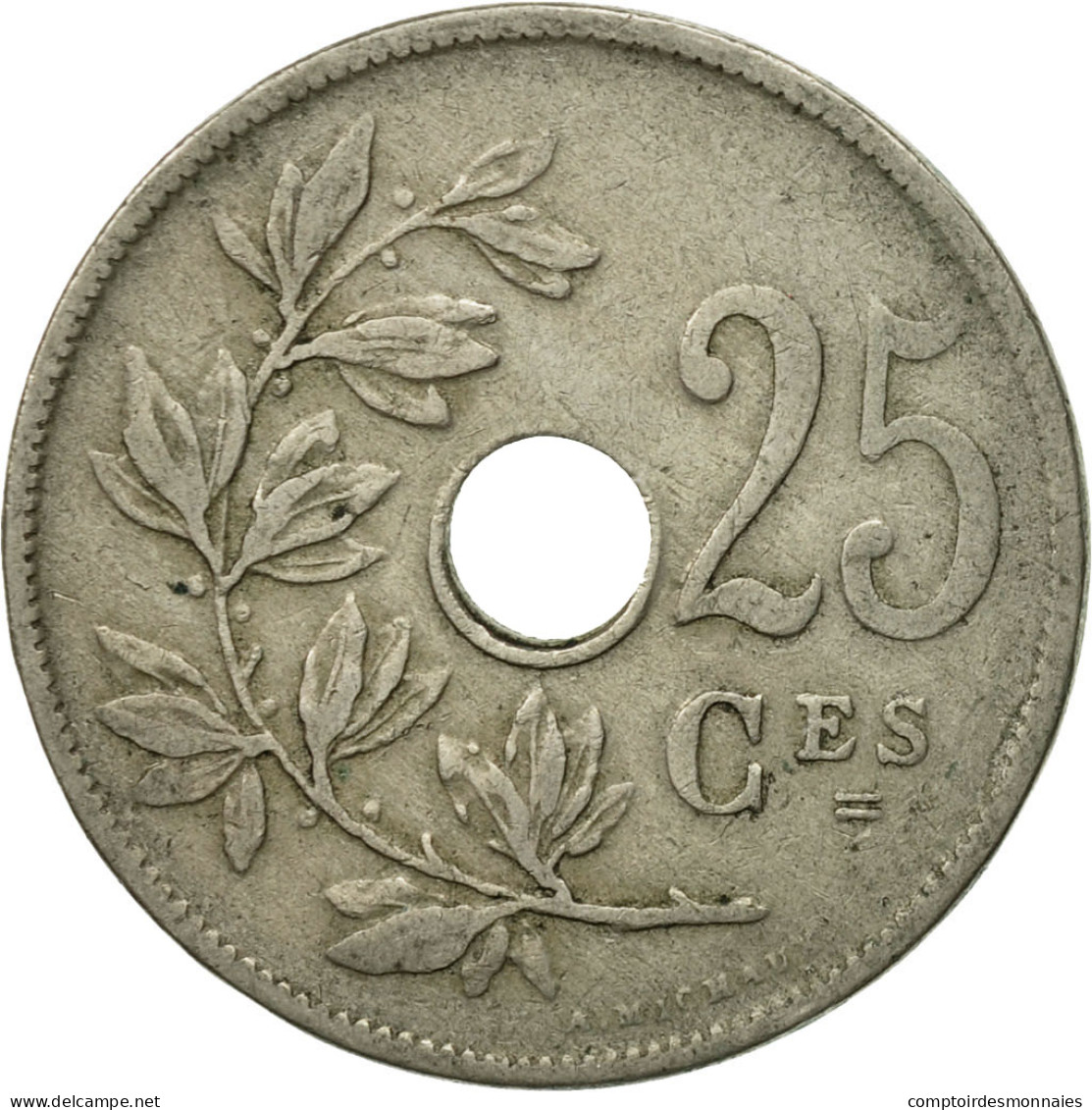 Monnaie, Belgique, 25 Centimes, 1909, TB+, Copper-nickel, KM:62 - 25 Cent