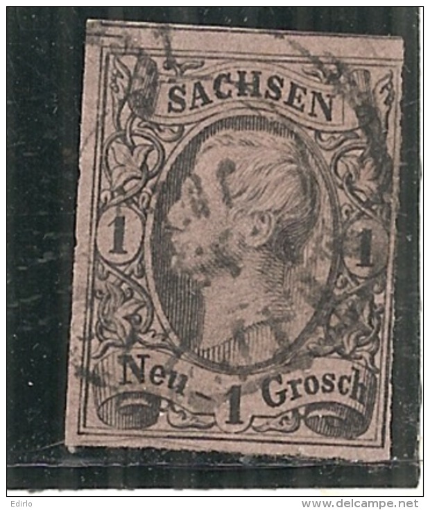 ALLEMAGNE  SAXE  N° 8 Côte 4.00&euro; 1 Noir Sur Rose - Sachsen