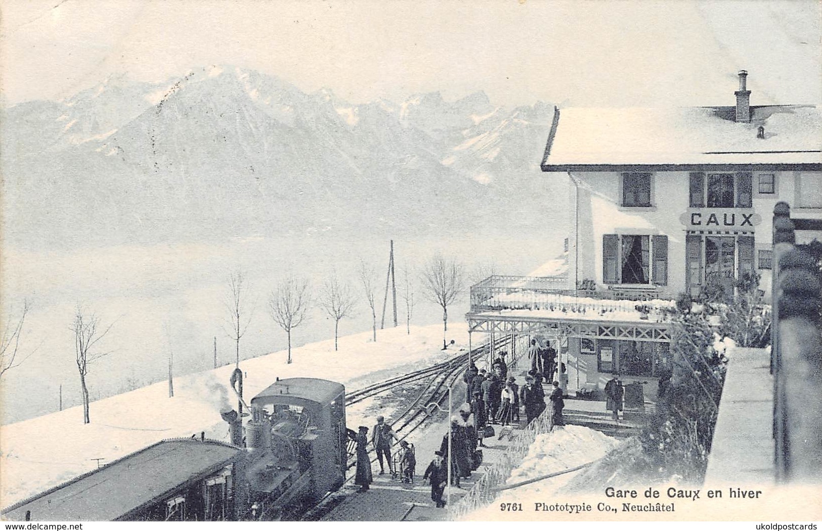 CPA  Suisse, Gare De CAUX, En Hiver, 1909 - Altri & Non Classificati