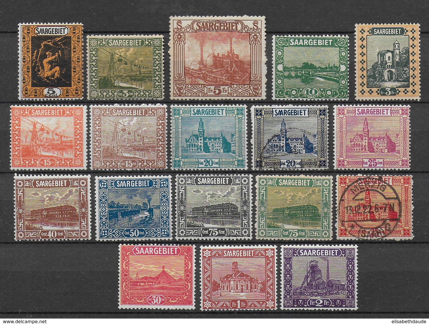 SAAR / SARRE - 1922 -YT N° 83/100 * (2 TIMBRES OBLITERES) - COTE = 133 EUR. - Unused Stamps
