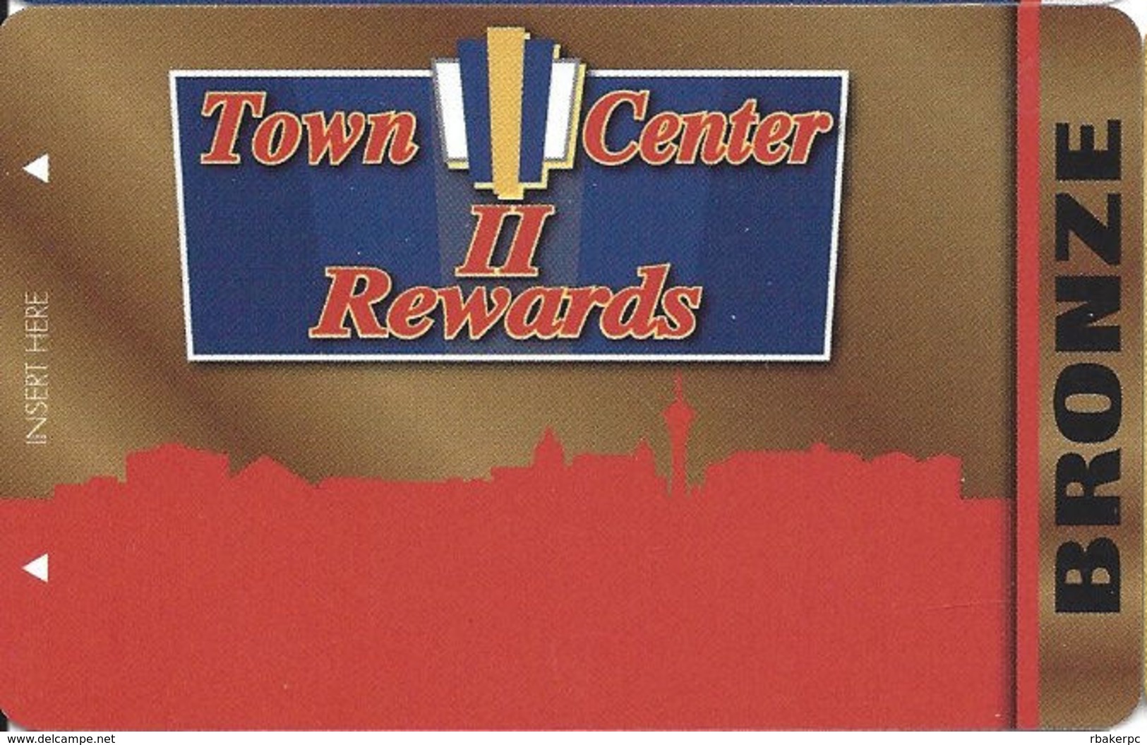 Town Center Lounge II - Las Vegas NV - BLANK Players Club / Slot Card - Casino Cards