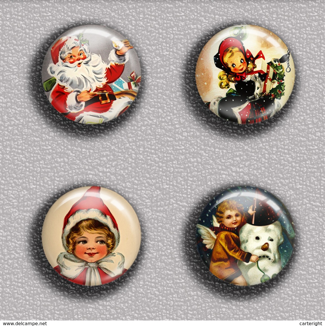 Christmas BADGE BUTTON PIN SET 3 (1inch/25mm Diameter) 35 DIFF - Christmas