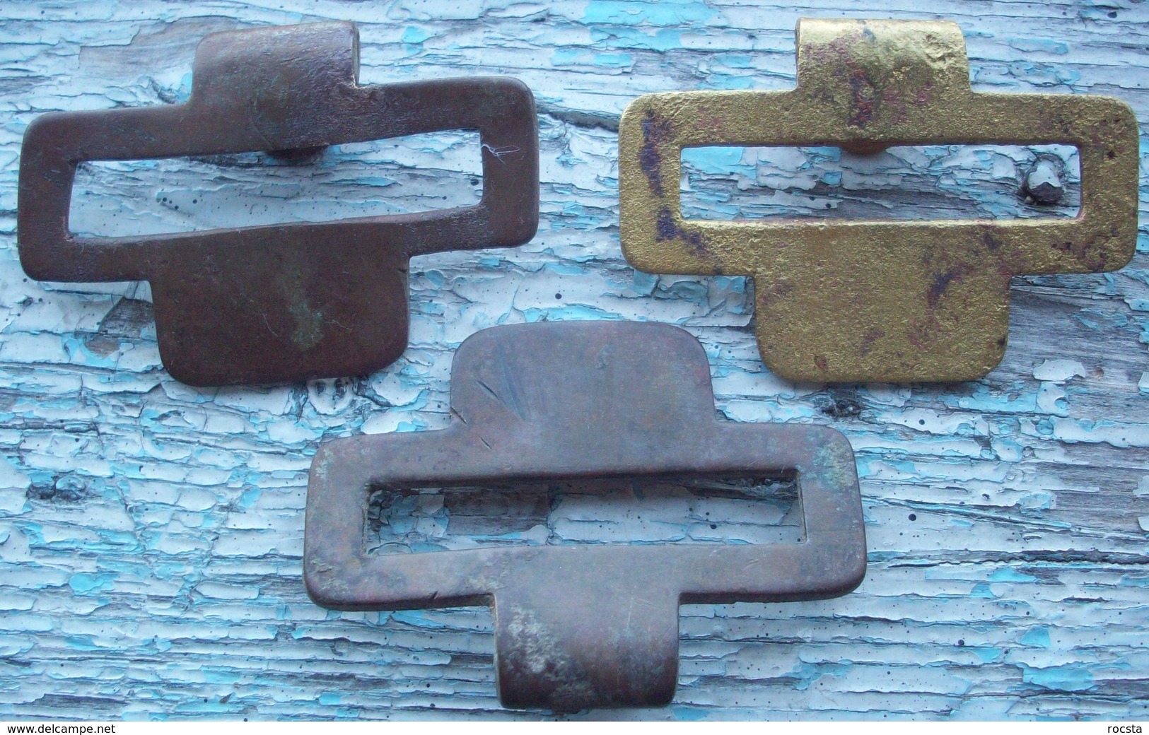 WW1 Austro-Hungarian Army Belt Buckle Hooks - 3 Items (2 With Marks) - 1914-18