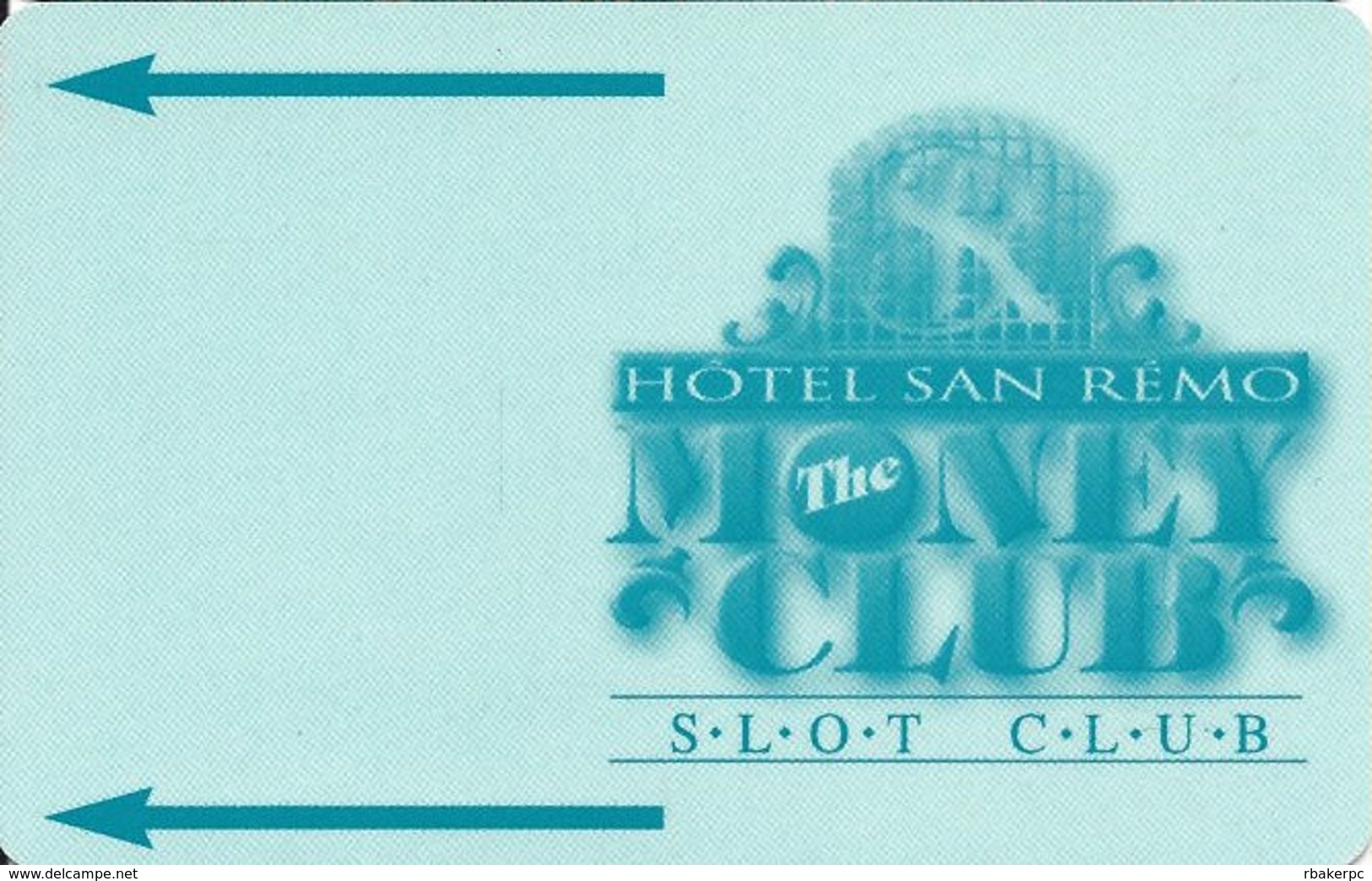 Hotel San Remo Casino - Las Vegas, NV - BLANK Slot Card - Casino Cards