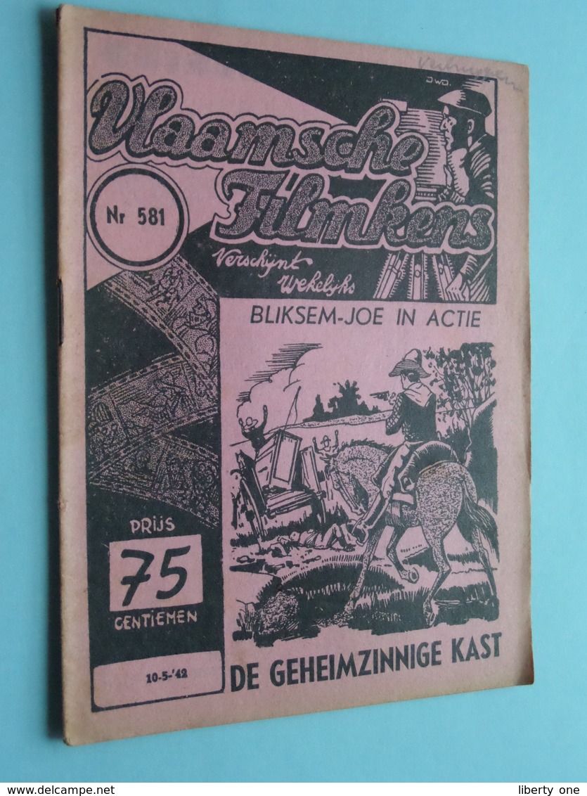 VLAAMSCHE FILMKENS ( Nr. 581 ) 10-5-'42 : BLIKSEM-JOE In ACTIE - De Geheimzinnige Kast ! - Juniors