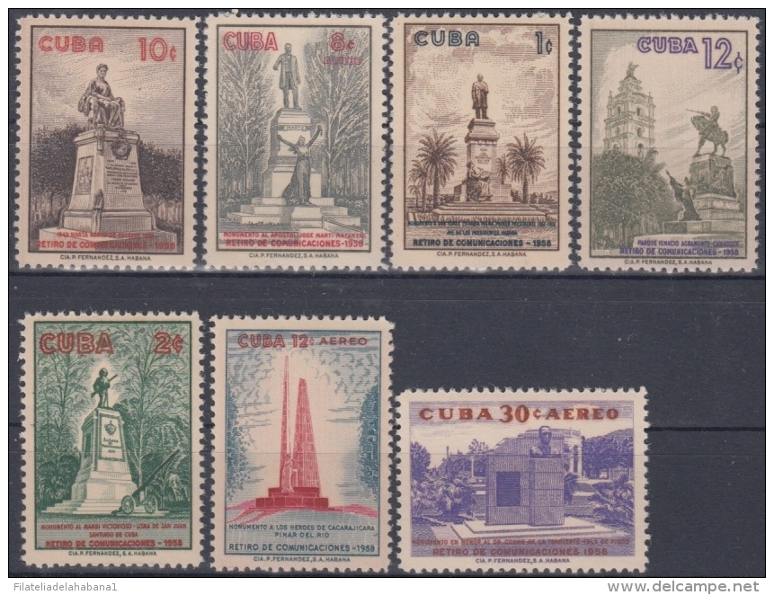 1960.251 CUBA 1960 MNH Ed.814-20 MNH RETIRO DE COMUNICACIONES, PARQUES Y MONUMENTOS. 7,99 - Nuevos